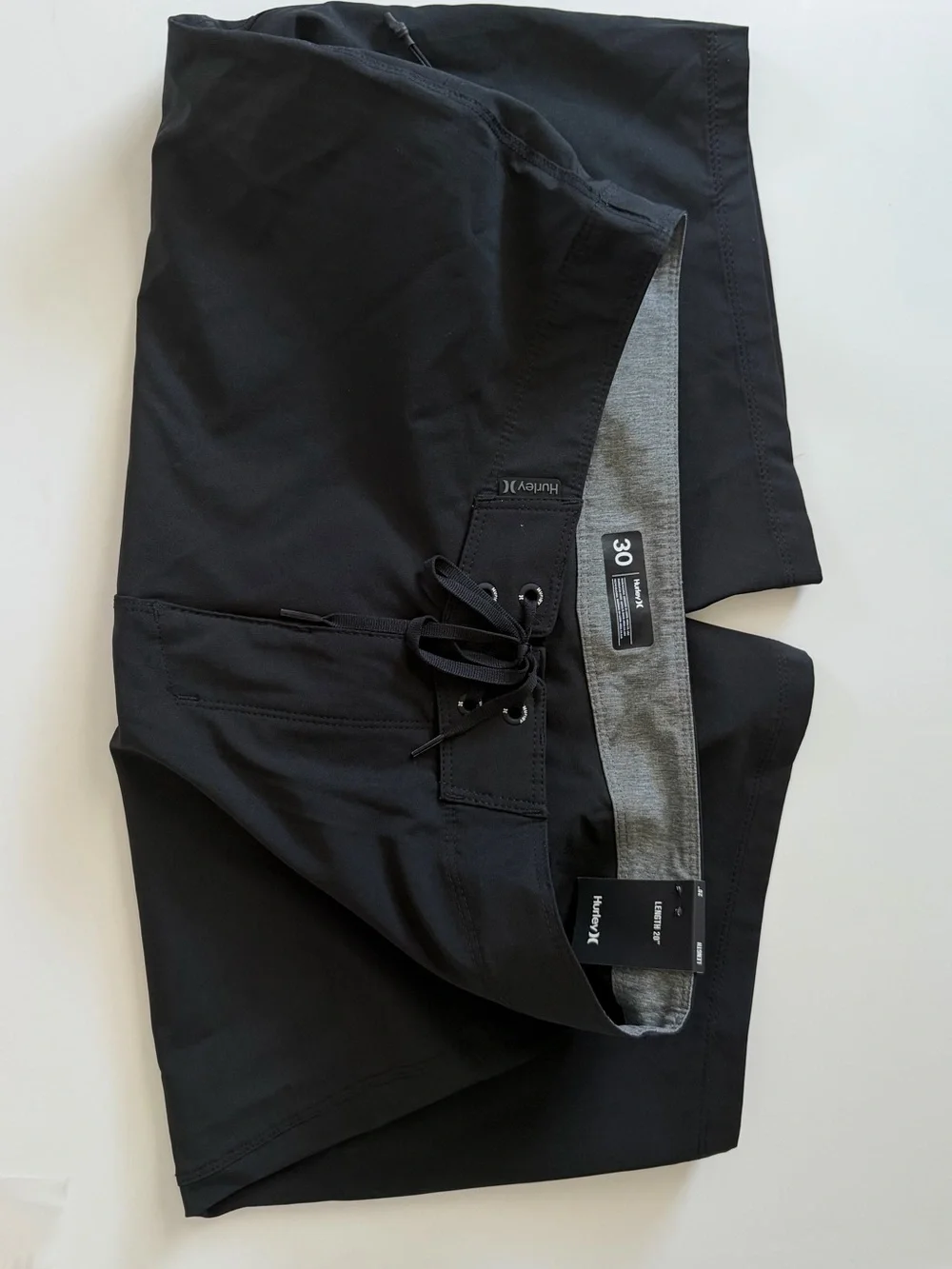 Hurley Men’s One & Only Phantom Solid Black Boardshorts W30 9” Inseam NWT Swim